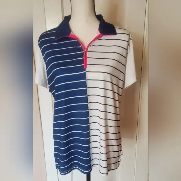 Lady Hagen Tops Lady Hagen Large Womens Short Sleeve Zip